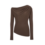 Moses Queen/Queen Of Merces การออกแบบไหล่ลาดเอียงเซ็กซี่เสื้อแขนยาวมือหนึ่งรัดเอวอารมณ์ที่ไม่ซ้ำกัน2