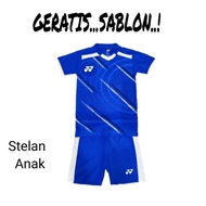 ( Free sablon nama ) Baju badminton anak,stelan Jersey bola futsal