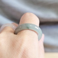 【親翠】天然翡翠 冰芙蓉綠一抹色種水美手指鐲17號戒圈