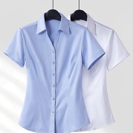 [Shirt] Shirt Short-Sleeved Shirt White Shirt Women's Shirt Workwear Shirt Professional Shirt V-Neck