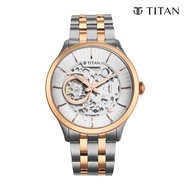 Titan Metal Mechanicals Silver Dial Automatic Stainless Steel Strap Watch for Men