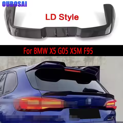 For BMW X5 G05 X5M F95 2018+ L Style Carbon Fiber Tail fins Top Wing Rear Spoiler Duckbill Car Wing 
