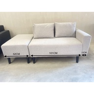 SHIRO Furniture Modern L Shape 2 Seater Sofa with Armrest Moveable Stool Grey Brown Beige Color 2人沙发 Airbnb Sofa Set