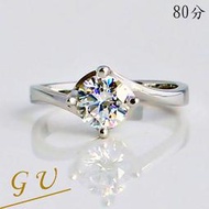 【GU鑽石】A67生日禮物擬真鑽訂婚戒指情人節摩星鑽鋯石戒指GresUnic Apromiz 80分造型鑽戒
