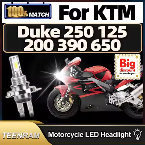 Roadsun 1X/2X Motorcycle LED Headlight Bulb Plug And Play Hi/Lo Moto Motorbike Headlamp Ampoule For