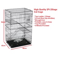 KINTONS CC304M-K, High Quality 2 Feet 2 Stage Cat Cage (60Lx43Wx94H cm), Sangkar Kucing Berkualiti 2