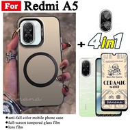 4in1 Redmi A5 IMD Phone Case With Ring Iron Sheet Magnet for Redmi A3 A3X 14C 13C  Privacy Soft Scre