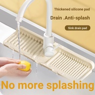 √ Faucet Drain Pad √ Faucet Silicone Drain Pad Kitchen Drain Splash-proof Washbasin Anti-slip Widene