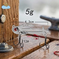 [LI] 2-in-1 Metal VIB Fishing Lure Long Realistic 3D Eyes Life-like Action For Tournaments and Casua