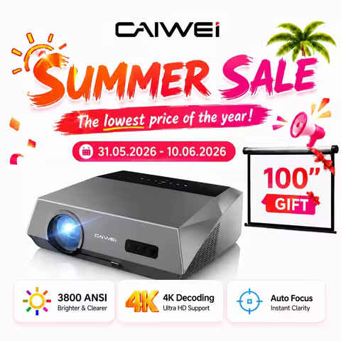 CAIWEI A10Q 4K Beam Projector for Movies 3800 ANSI Full HD 1080P Android Video Home Cinema Auto Focu