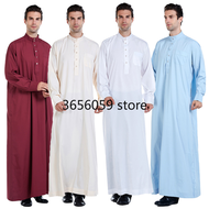Muslim lelaki Thobe Jubba jubah lengan panjang Arab Saudi Kaftan pakaian islam Abaya longgar timur tengah Jubba Caftan kostum Daffah baru