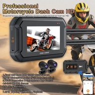 1080P Waterproof WIFI GPS Motorcycle Camera DVR Motorcycle Dashcam 3 Inch Front & Rear Camera Video 
