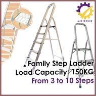 Aluminium Step Ladder From 3 to 8 Steps with Large Platform Foldable Ladder