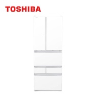 【TOSHIBA 東芝】 551公升 6門 鏡面白玻璃鏡面 變頻冰箱 一級能效 (含基本安裝) GR-ZP550TFW-UW