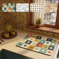 【rubber anne】瞬吸 軟式珪藻土 流理台瀝水墊 花磚語(45x30cm)