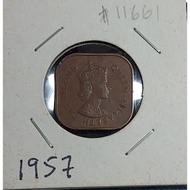 1957 1c 1 cent British north borneo Malaya queen elizabeth vf+ #11661