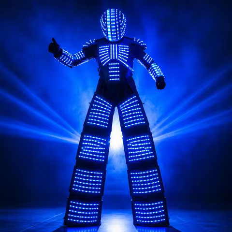 LED Light Robot Costume Glowing Luminous Costume Stage Dance Suit Illumination Clothing Outfits for 