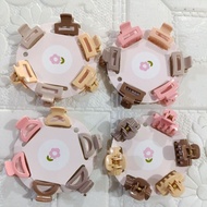 Mini hair clips, various motifs and colors, sold in 1 pack of 12 cards, 72 pcs