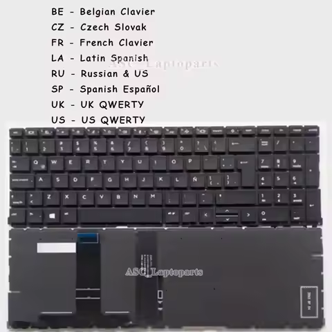 New Belgian French Czech Slovak Latin Spanish Russian UK US Keyboard for HP ProBook 450 G8 455 G8 45