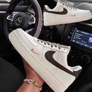 New style milk coffee white sneakers, men's shoes, low-top AF1 sports shoes, women's shoes