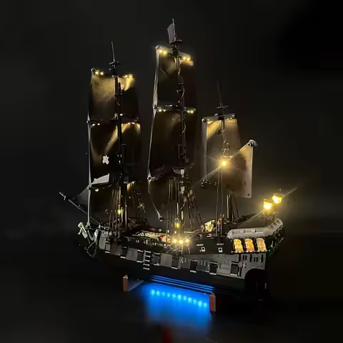 RC Led Light Kit For 10365 Captain Jack Sparrow's Pirate Ship Building Blocks Decorative Lamp (not I