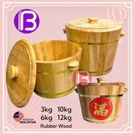 BOSS ͷ ʙos's WOODEN RICE BUCKET 实木米桶 木米桶 Bekas Beras Tong Beras Tong Beras Kayu 3kg 6kg 10kg 12kg 20