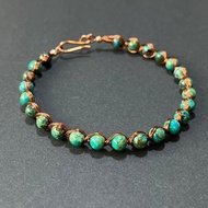 客製 手工金屬繞線 天然石 鳳凰石硅孔雀石 手鐲