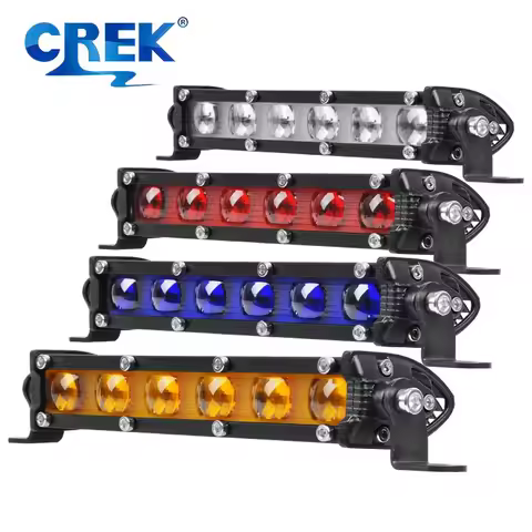 Car Motorcycle Spot Flood Amber Blue Red 7" Inch LED Work Light Bar Fog Tail Lamp for Off Road 4x4 4