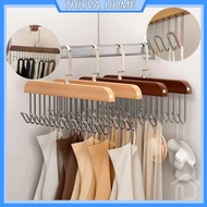 Solid Wood 8-Hook Hanger Multifunctional Bra & Belt Storage Rack Closet Organizer Durable Space-Savi