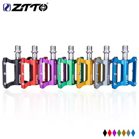 ZTTO Road Bike Ultralight Flat Pedal Aluminum Alloy Bicycle Bearings Anti-Slip Folding Pedals Cyclin