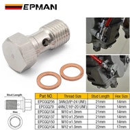 EPMAN Performance Banjo Bolt Single Stainless Steel 7/16" X 20 UNF, -4 AN / -3 AN / M12 / M10 Turbo 