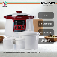 Khind 3.2L Double Boiler DB32N - FREE 4 Ceramic Pot