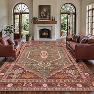 Ciicool 6x9ft Large Area Rug, Washable Soft Rug Vintage Non-Slip Kitchen Carpet