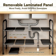 1/2 Tier Under Sink Organizer Rack Adjustable Kitchen Stainless Steel Kitchen Organizer Expandable