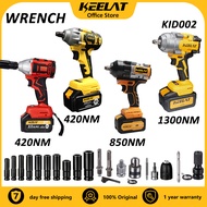 KEELAT 2 In 1 Brushless Electric Impact Wrench Cordless Drill Screwdriver 1/2 " 1/4 " Socket Wrench 