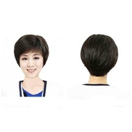 Hair Toupee Wanita Rambut Asli / Wig Wanita Pendek Rambut Asli Wig Pendek Untuk Wanita Paruh Baya