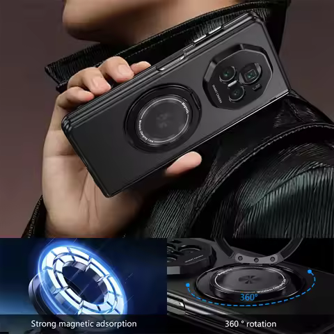 For Honor Magic V3 Flip Luxury Shockproof Bumper Case For Honor Magic V3 Matte Solid Color 360° Rota