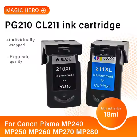 Compatible PG210 CL211 Dye Ink Cartridge，For Canon Pixma IP2700 IP2702 MP240 MP250 MP260 MP270 MP280