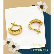 DREAMS JEWELLERY 916 GOLD SPRING EARRING/ SUBANG KADUP EMAS