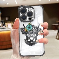 Highland cattle 02 design Plating Phone Case For IPhone 17 16 15 14 13 12 11 Pro XS Max Plus X XR 8 