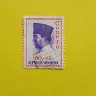 Perangko Kuno Soekarno 50,- + 15,- Republik Indonesia CANEFO