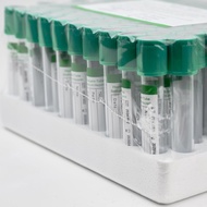 100pcs Disposable Sterile Vacuum Blood Collection Tube Heparin Sodium Additives Green PET Tube 10ml 