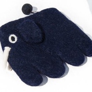 悠遊卡套 羊毛氈化妝包 airpods收納包 手機袋 羊毛氈手機-藍大象