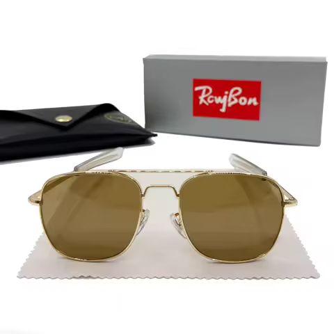 Luxury Brand Retro Green AO Pilot Sunglasses Designer Male Sun Glasses American Army Military Optica