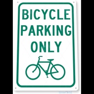 Bicycle Parking Only Vintage Tin Sign  Metal Wall Decor for Bike Shop Garage or Man Cave  Unique Bike Rack Indicator B