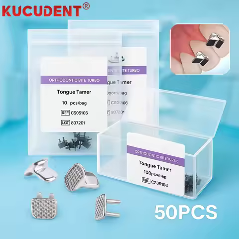 50PCS Dental Orthodontic Bite Turbo Openner Tongue Tamer Bondable Hinge Lingual Spikes Button Habit 