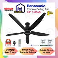 Panasonic 60" nanoe™ X Ceiling Fan 5 Blades with Remote | F-M15ME F-M15MEVBKQH F-M15MEVBKRH Kipas Si