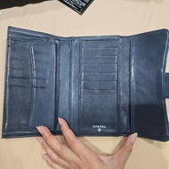 CHANEL 香奈兒 羊皮長夾 深藍色