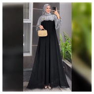 ELLENA DRESS SET JILBAB SEGI EMPAT/GAMIS CERUTY PLUS JILBAB/GAUN PESTA/DRESS WANITA TERBARU