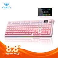 AULA S98 Pro mechanical keyboard side-engraved PBT keycaps LCD screen knob gaming
